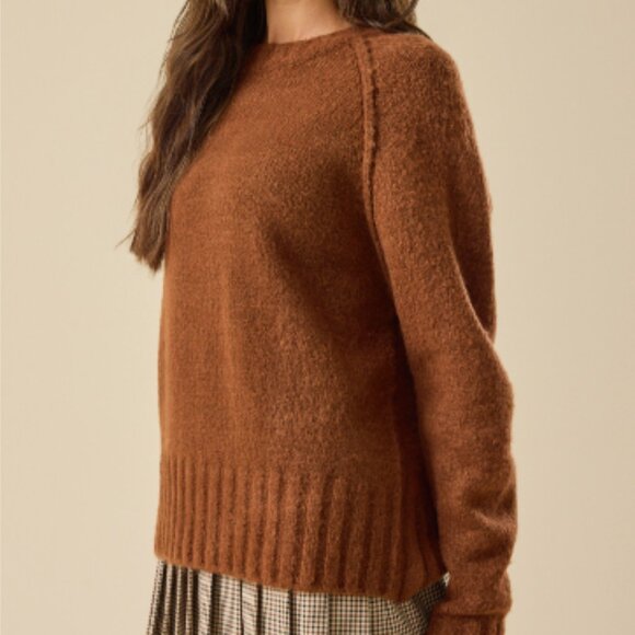 Altar'd State Chestnut Laurel Raglan Sweater NEW - Picture 5 of 9